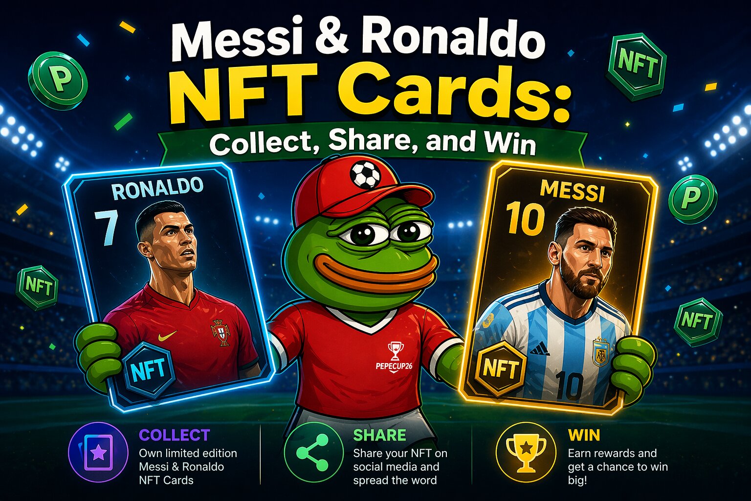 Messi & Ronaldo NFT Cards: Collect, Share, and Win